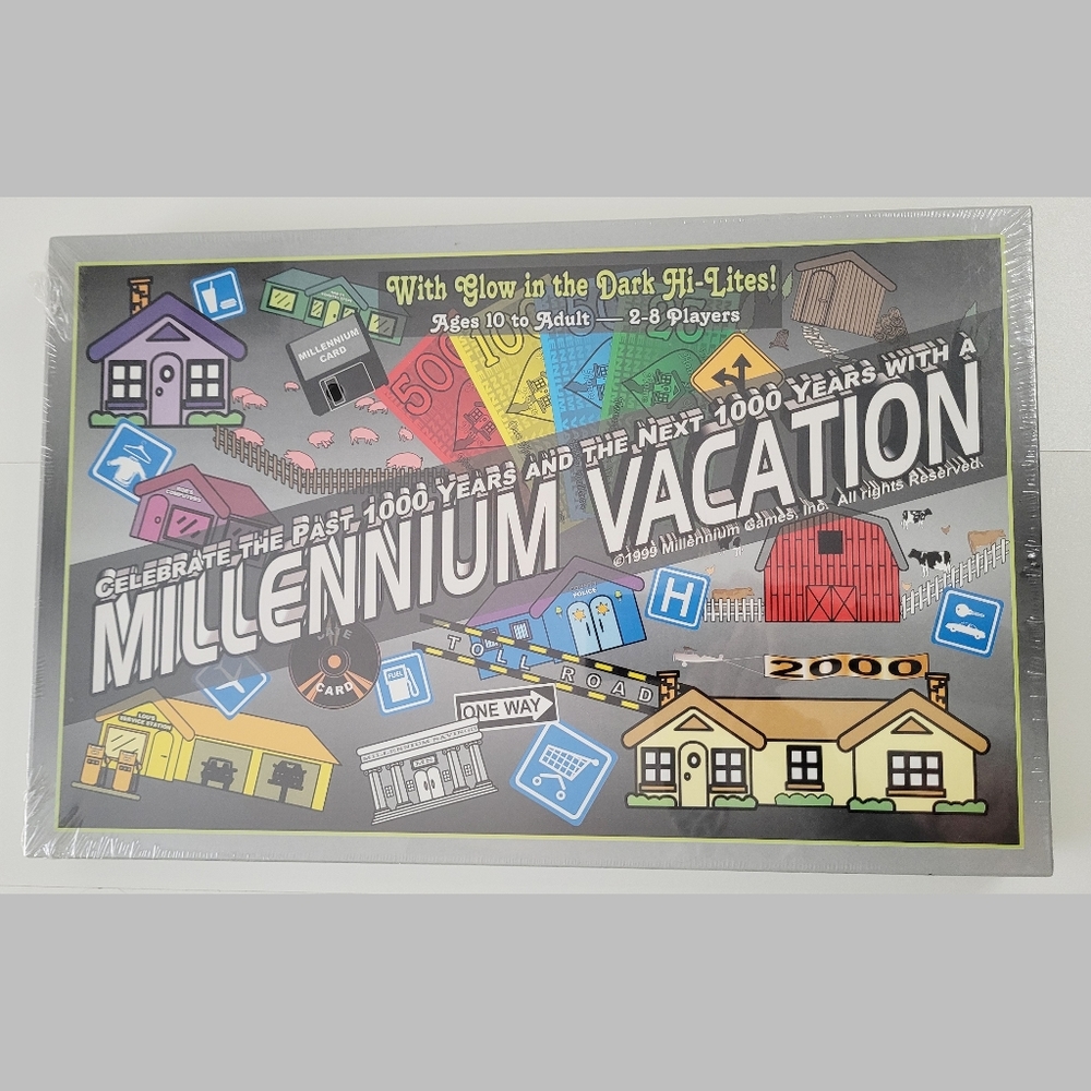 Vintage 1999 Millennium Vacation Board Game Glow in the Dark *NEW*